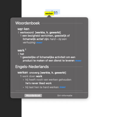 Woordenboek MacBook