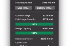 Coconut Battery Status met nieuwe batterij