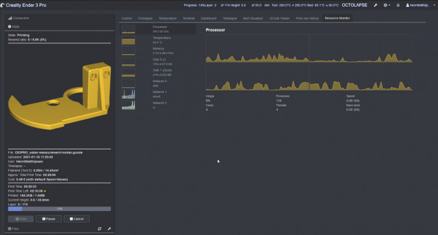 OctoPrint - Resource Monitor Plugin