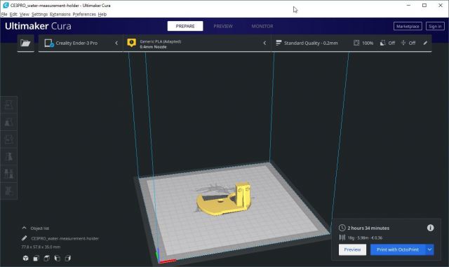 Cura Ultimaker - Slicer - Print with OctoPrint