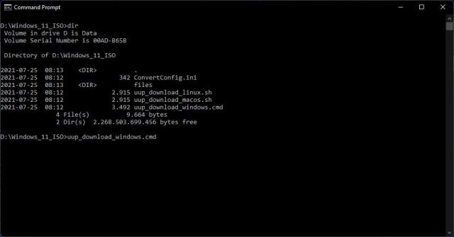 UUP dump - Uitvoeren Script