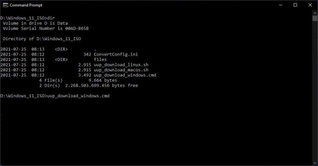 UUP dump - Uitvoeren Script