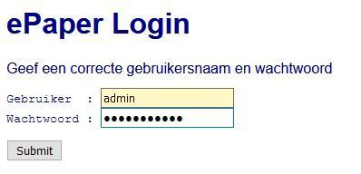 ePaper - Login Scherm