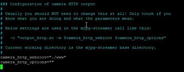 Aanpassen mjpg stream settings