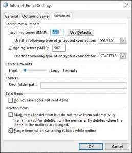 Mail Settings Windows 10