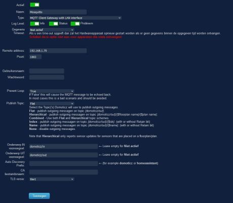 Mosquitto Configuratie