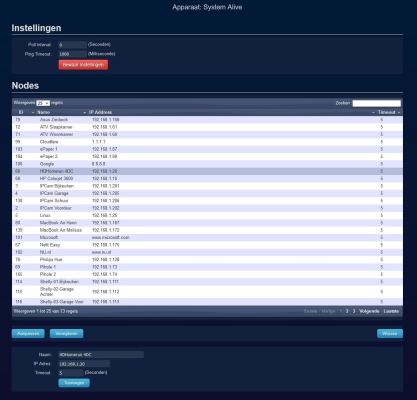 System Alive Configuratie