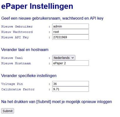 ePaper - Settings
