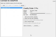 Cura Ultimaker - Plugin - Connect OctoPrint Settings