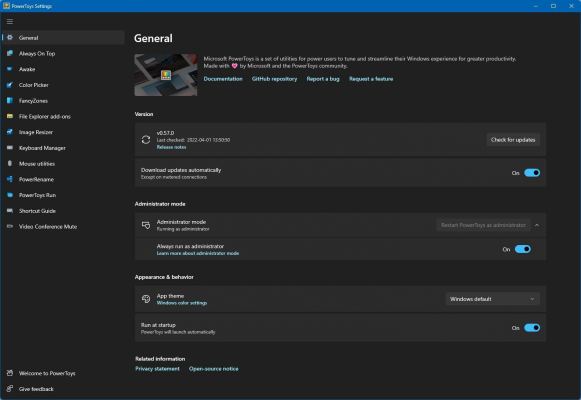 Powertoys Settings