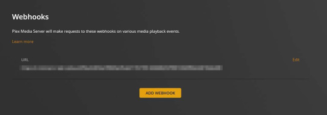 Plex Media Server - Webhooks URL