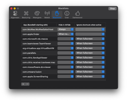 Configuratie AltTab