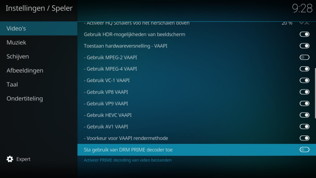 LibreElec-Systeem - Speler - Video-Instellingen