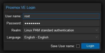 Proxmox VE - Eerste login