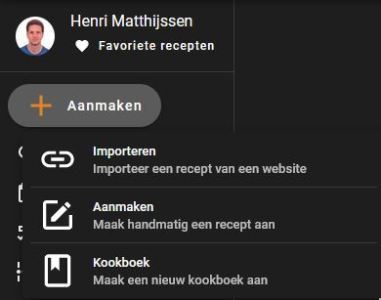 Mealie - Nieuw Recept Aanmaken