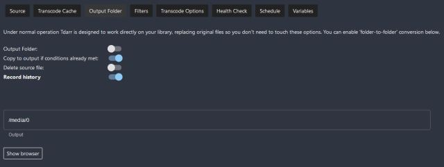 Tdarr - Libraries - Output Folder