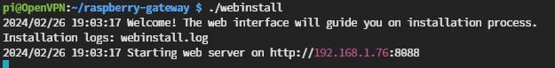 Raspberry-Gateway - Webbased-Install