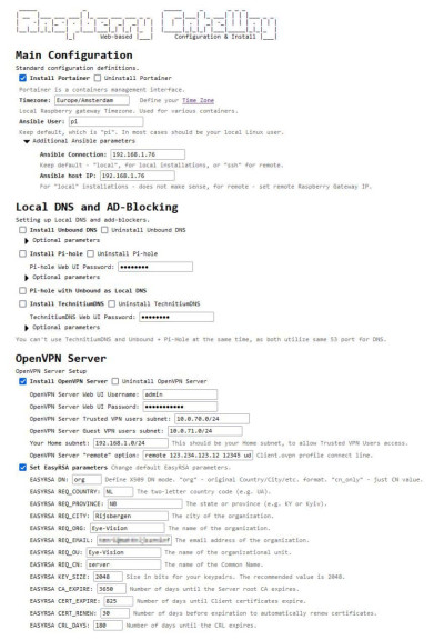Raspberry-Gateway - Webbased Install