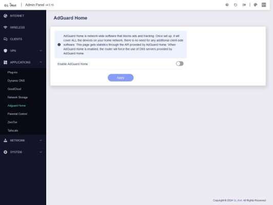 Beryl AX- GL-MT3000 - Applications - Adguard