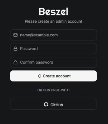 Beszel - Create admin account