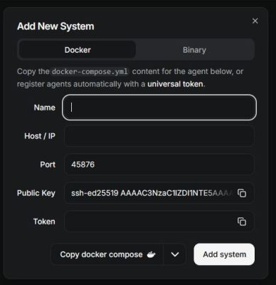 Beszel - Add New System