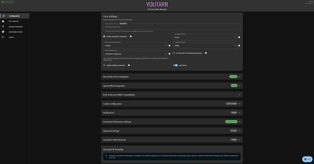 Youtarr - Configuration