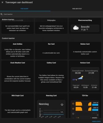 Home Assistant - Toevoegen Auto-Entities Kaart