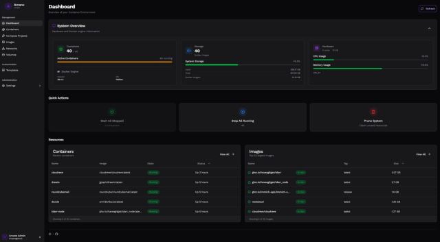 Arcane - Dashboard