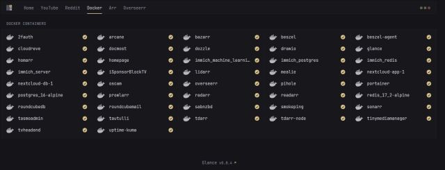Glance - Docker Pagina