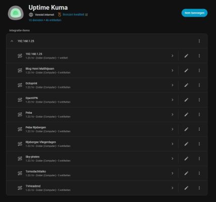Home-Assistant - Uptime Kuma integratie