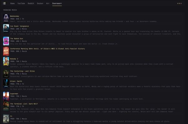 Glance - Overseerr Pagina