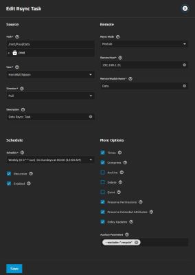 TrueNAS SCALE - Edit Rsync Task