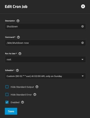 TrueNAS SCALE - Cron Job