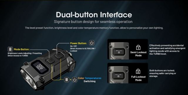 Nitecore Tini3 - Buttons