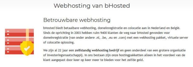 bHosted - Webhosting en domeinen