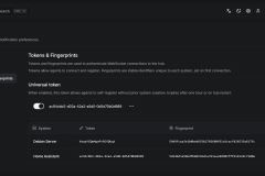 Beszel - Settings - Tokens Fingerprints