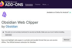 Firefox Extension - Obsidian Web Clipper