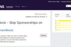 Firefox SponsorBlock extension