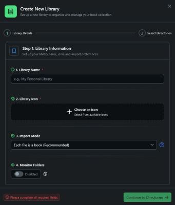 BookLore - Create Library