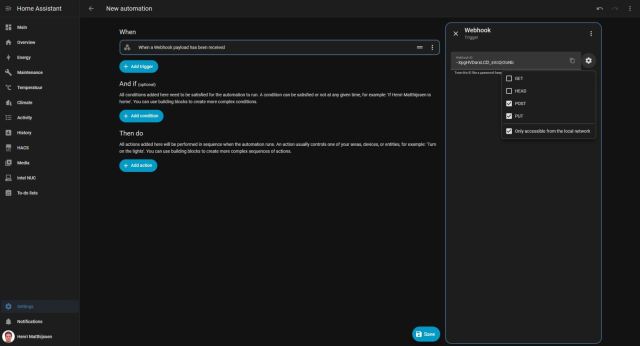 New Automation - Webhooks