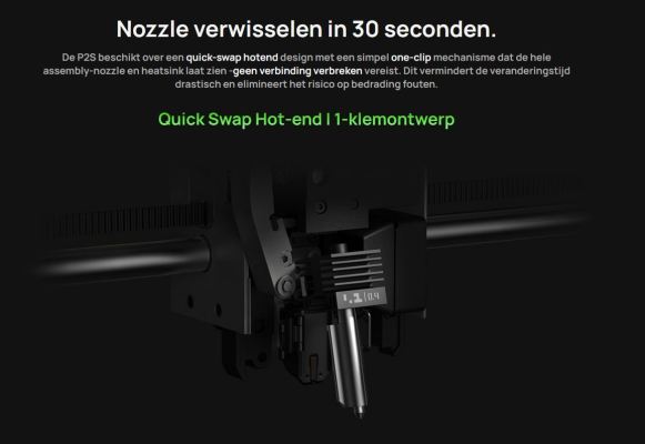 Bambu P2S Nozzle verwisselen