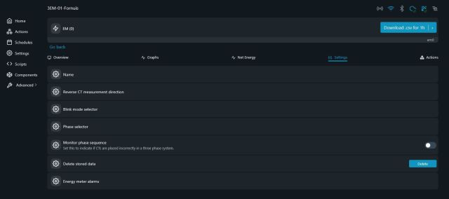 Shelly 3EM 63T Gen3 - Settings