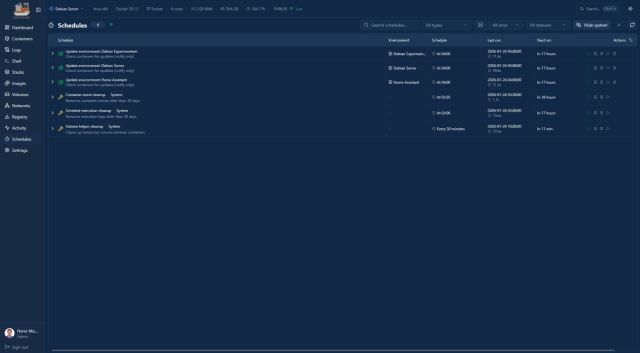 Dockhand - Schedules