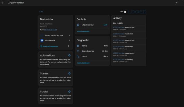 LOQED Home-Assistant Integratie